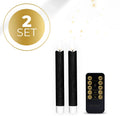 Black S2 3D Flame LED Taper Candle measuring 2.2cm diameter and 18cm height with realistic flickering light effect