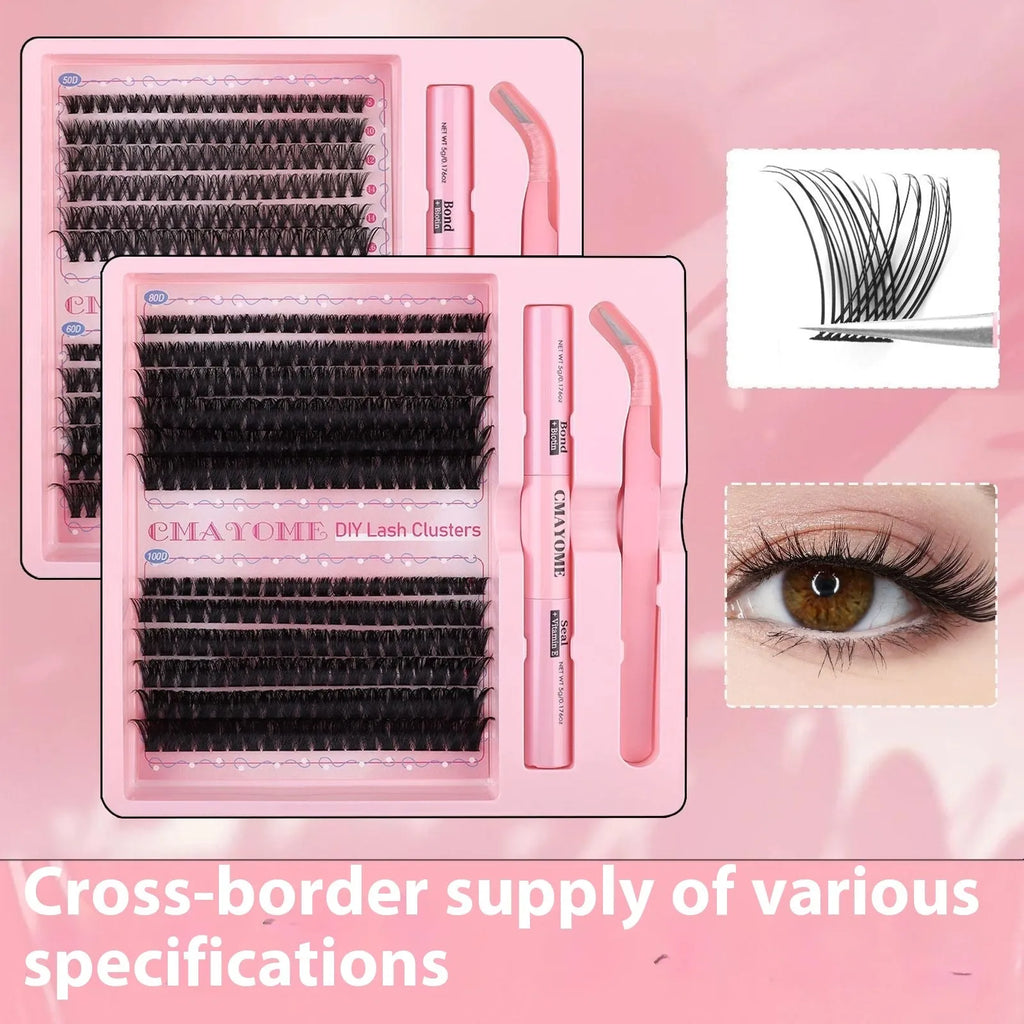 DIY individual cluster false eyelashes set with artificial fibre lashes measuring 15.5cm length