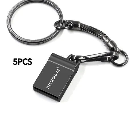 Metal car-shaped USB flash drive with chain attachment in black colour option