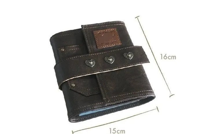 Brown retro leather buckle A7 notebook with loose-leaf binding