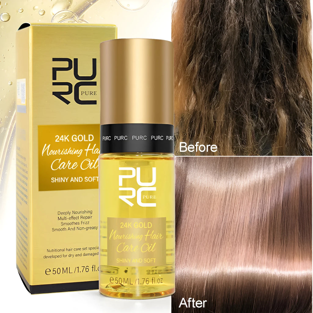 50ml yellow essential hair oil bottle for scalp treatment and curly hair repair