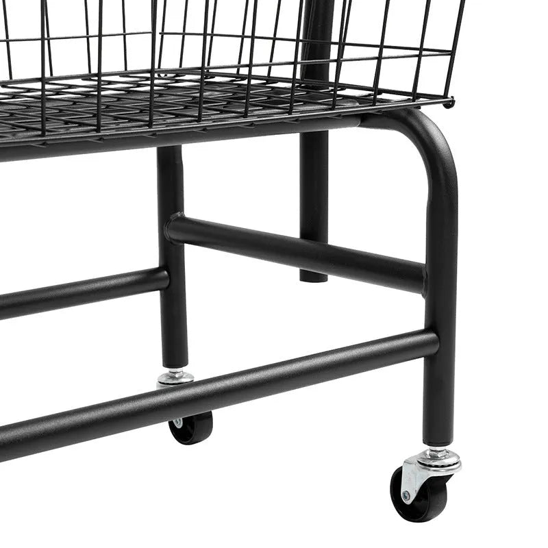 Single rod pulley storage car in iron construction for wardrobe organisation