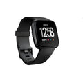 Black waterproof smart watch with heart rate monitoring on a silicone wrist strap.
