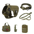 Polyester dog training battle suit vest set with adjustable harness in camouflage pattern