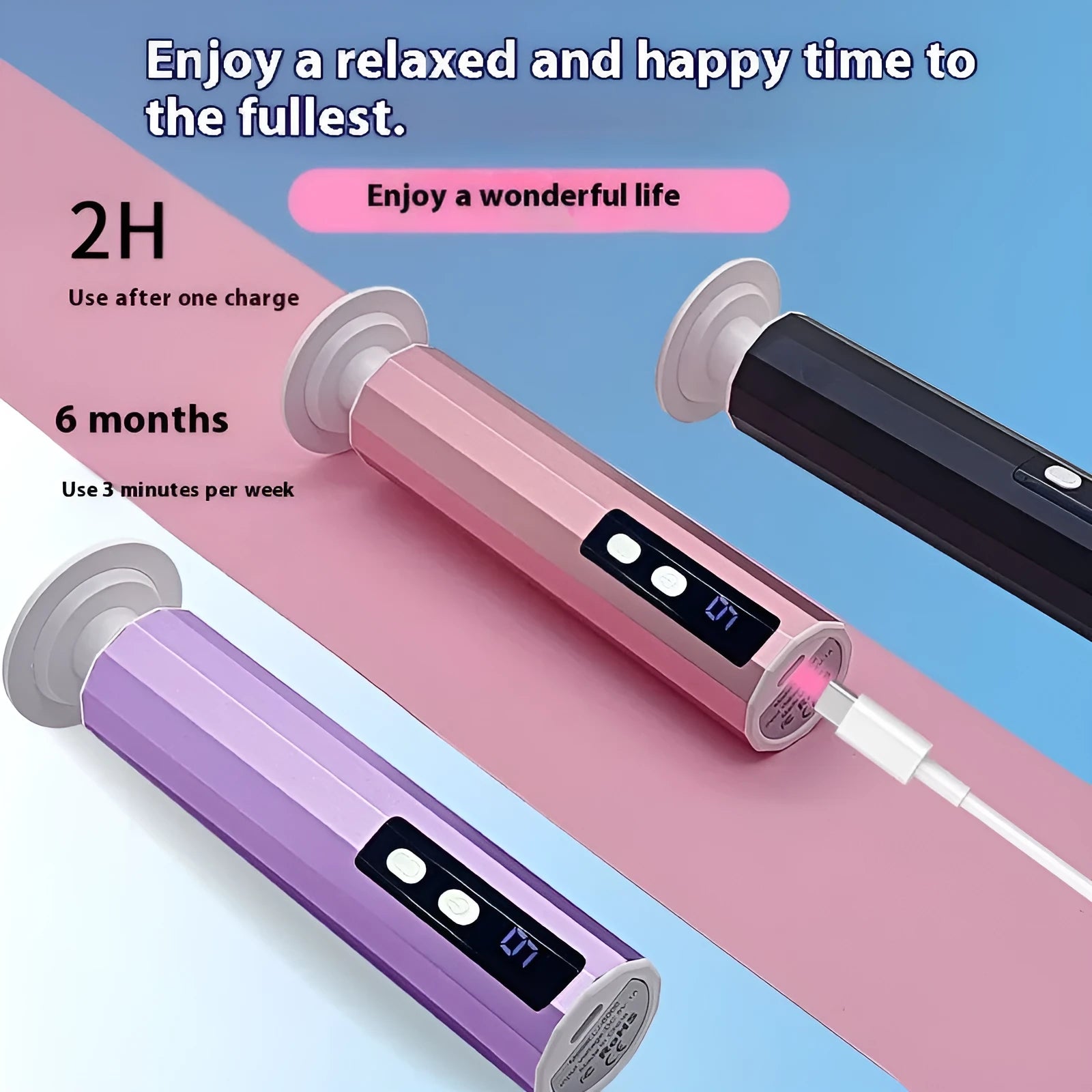 Electric callus remover and nail trimmer with sandpaper pads in pink, black or purple with USB charger