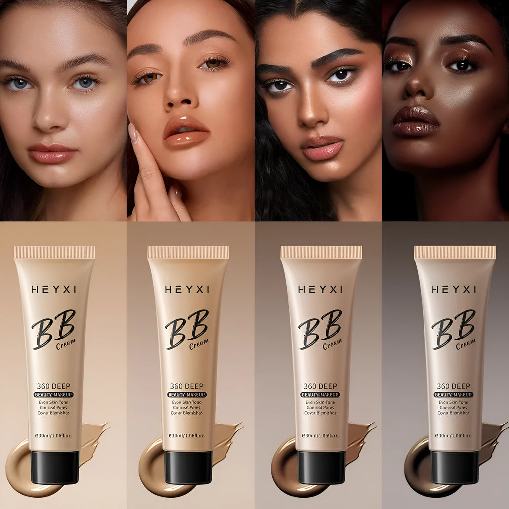 Waterproof sweat-proof BB cream foundation in four colour shades 01 02 03 04 for all skin types