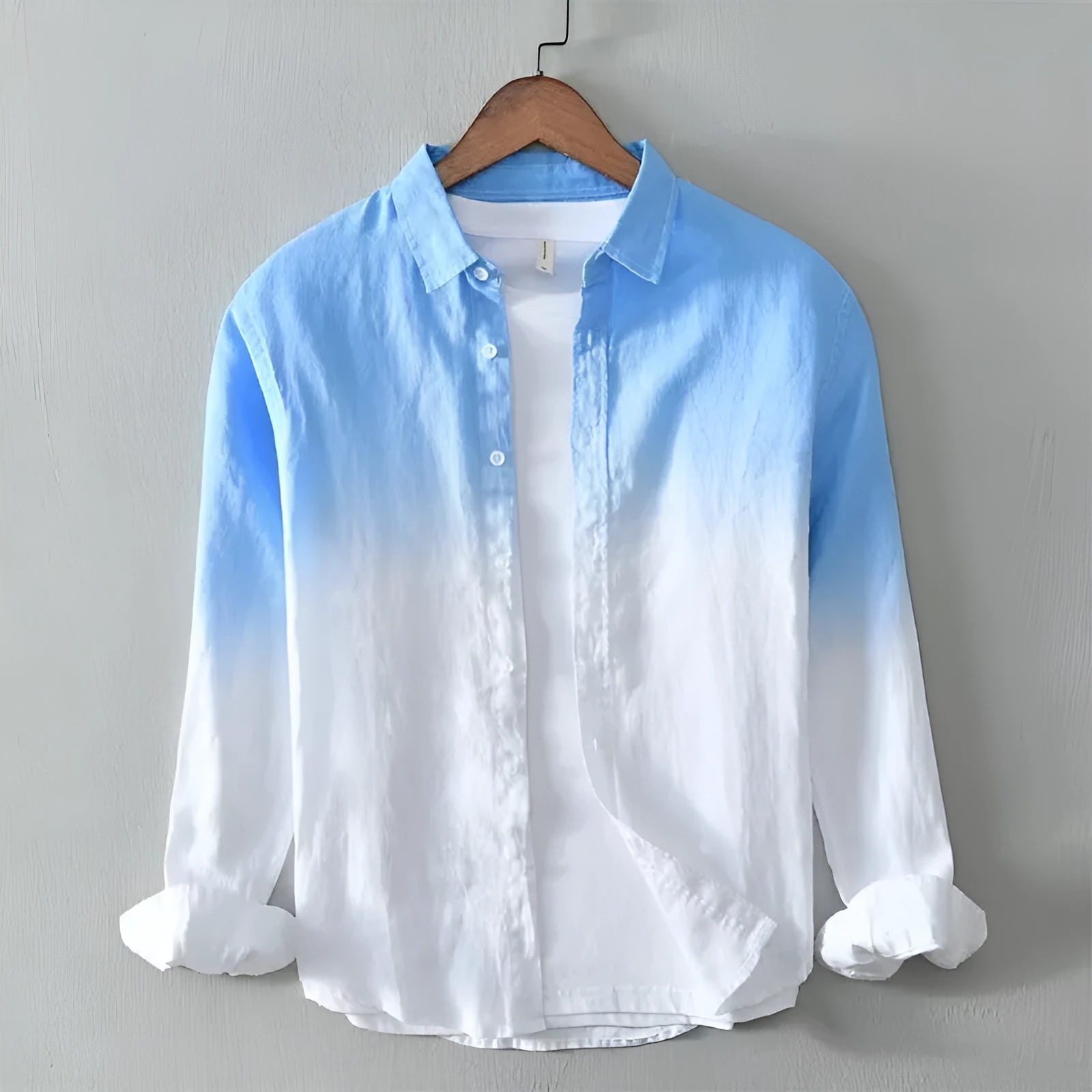 Casual loose fit top coat for teenagers in polyester hemp blend, shown in dark blue, light blue, and yellow.