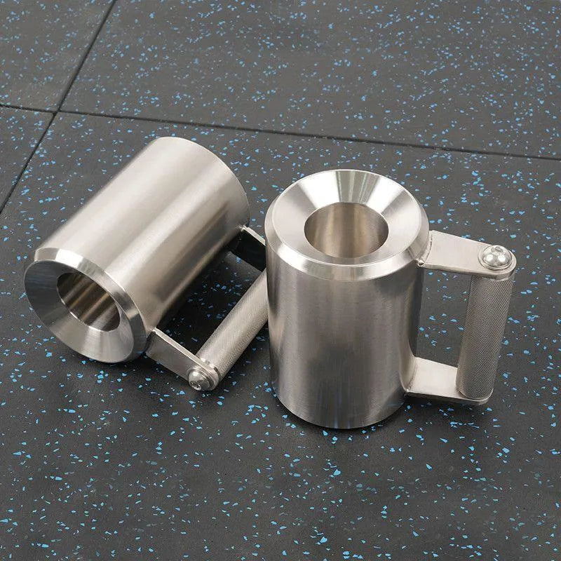 Silver stainless steel 8kg dumbbell cup weight plate for Olympic bars