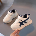 Children's solid colour sneakers with Velcro fastening in white, beige, or khaki options