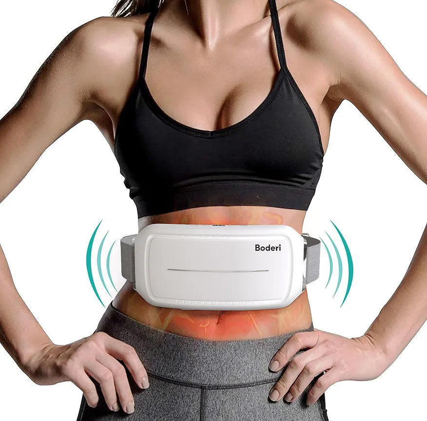 White tummy machine vibration exercise equipment with foam handles on 20cm plate