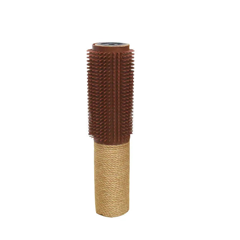 Brown sisal scratching post for cats measuring 30cm tall with natural jute fibre scratching surface