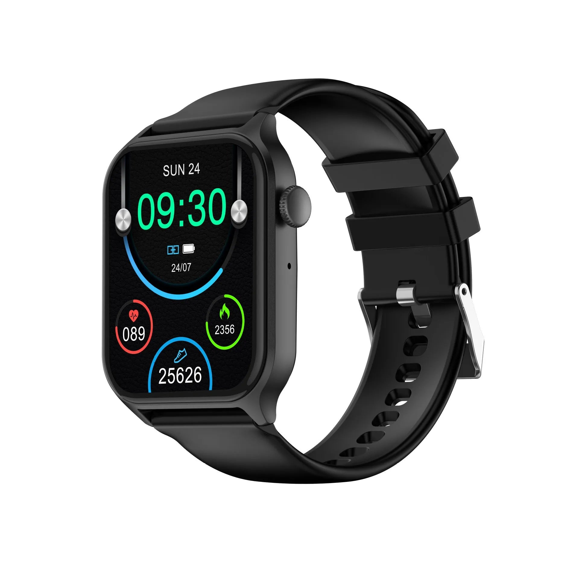 Z145 Smart Watch displaying health stats on screen, shown in a choice of black, gray, gold, silver, and violet colours.