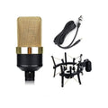 Condenser microphone with stand in champagne gold or black gold finish