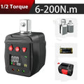 Digital torque meter with display screen, 1/2 inch square drive, and metal extension bar.