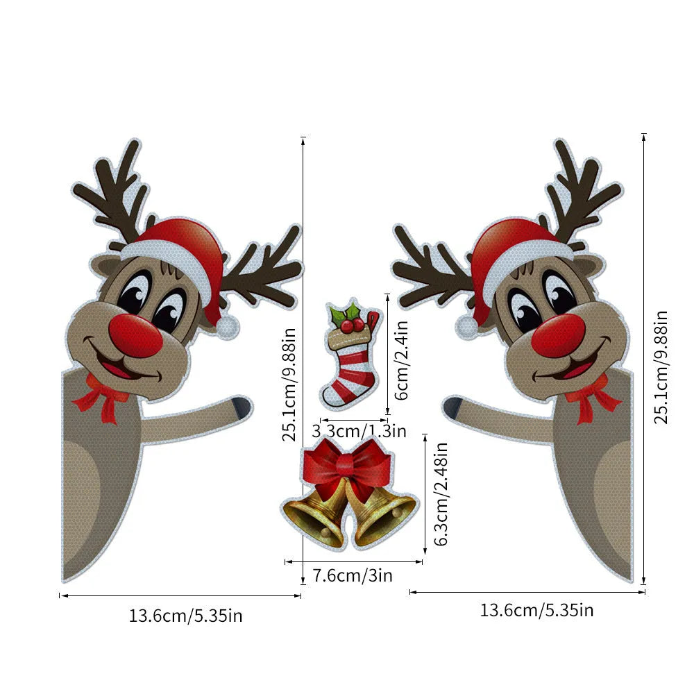 Christmas elk bell magnetic luminous reflective bumper stickers in YFC002 colour