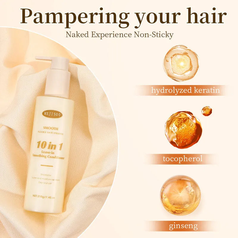 Wash-free Soft 10-in-1 Hair Conditioner 210g bottle for ladies' frizzy hair