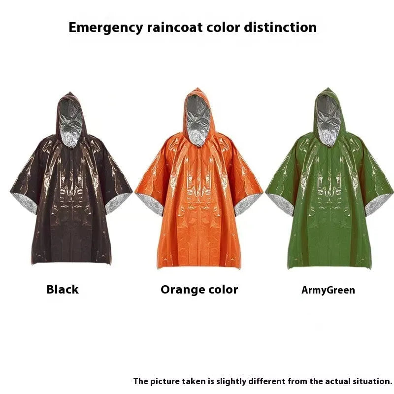Wild Cross-country Multifunctional Raincoat shown in orange and army green colours.