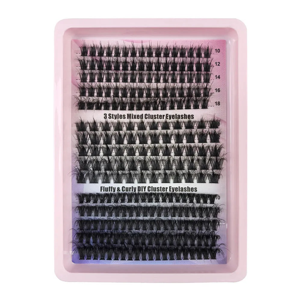Creative large capacity mixed false eyelashes in high imitation material, 13.7cm x 13.5cm case