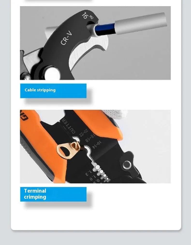Fully automatic electrician wire stripping pliers tool with box