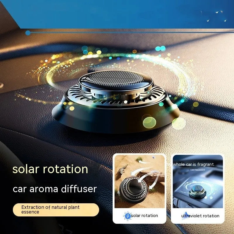 Black solar-powered electromagnetic de-icing device for car dashboard decoration measuring 84mm wide