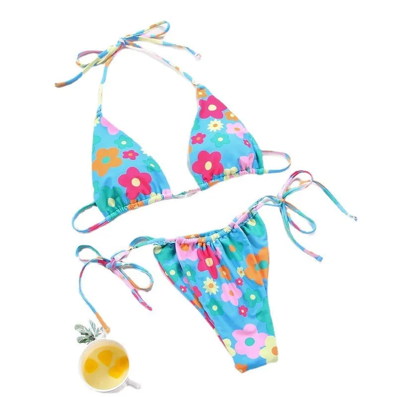 Women's polka dot print split swimsuit bikini available in multiple colours and patterns