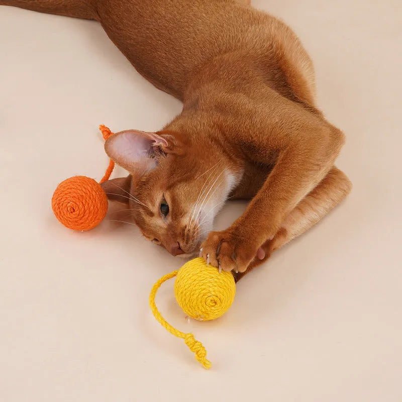 Multi-colour cat teaser wand set with bite-resistant catnip balls and feather attachments