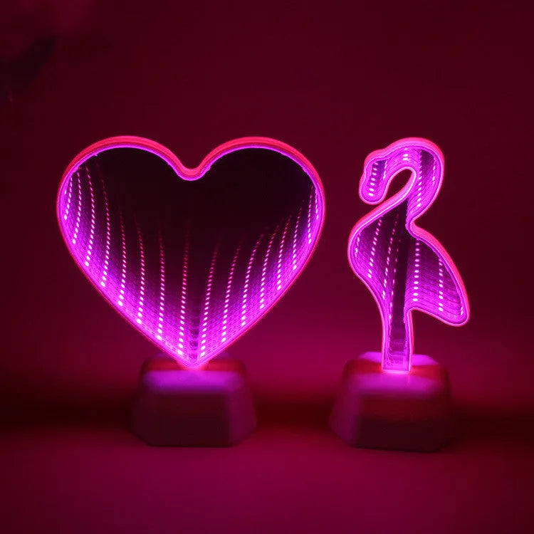 LED double-sided love tunnel light with rose red illumination, showing tunnel design from front angle