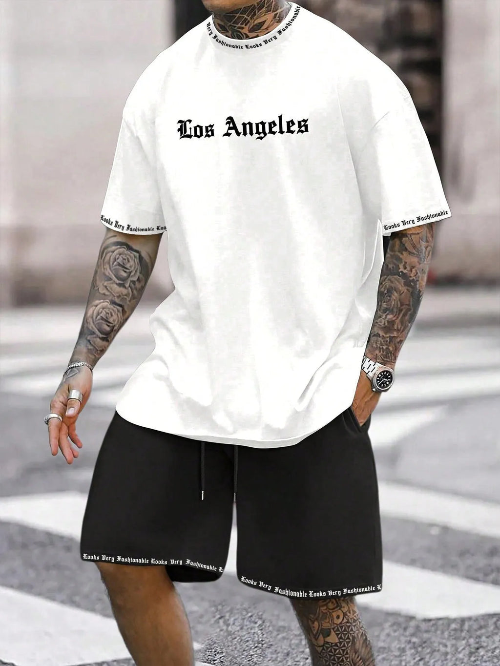 Men's quick-dry polyester sportswear set showing short-sleeved top and matching shorts in a solid colour.