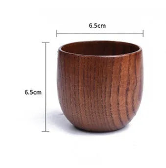 Vintage wooden heat insulation tumbler sour jujube big belly cup 301-400ml round shape