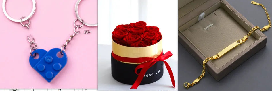 Preserved real rose flower in a luxury gift box with hand-crafted blooms