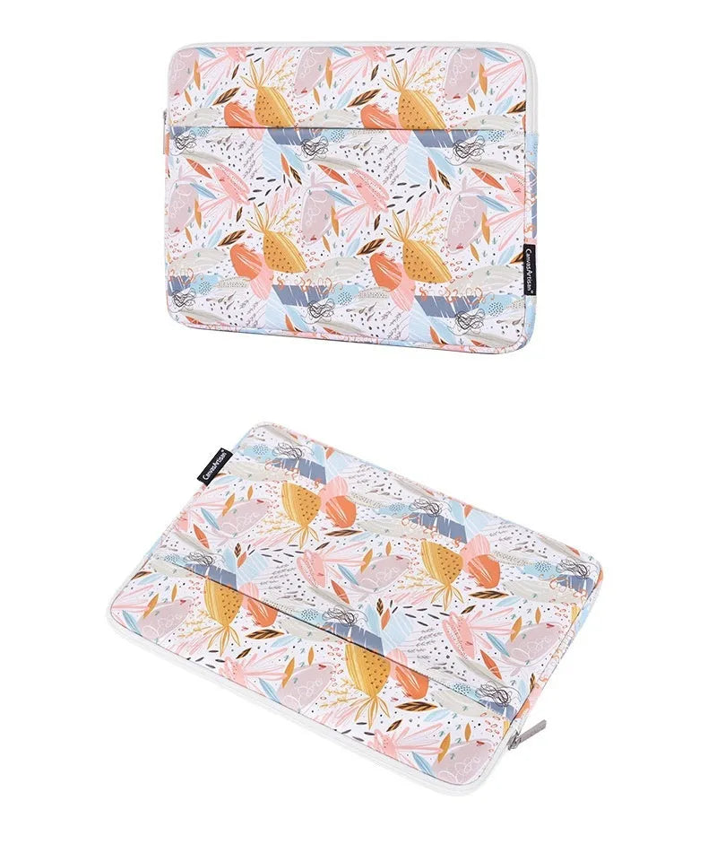 White waterproof PU leather laptop inner bag for 14-inch computers with anti-shock protection