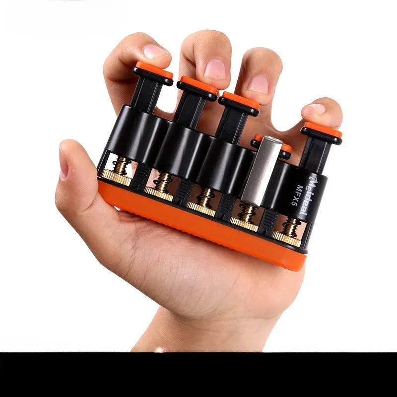 Grey and orange non-slip silicone finger trainer for music and climbing practice