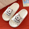 Fashion creative rhombus couple summer slippers thickened PVC flip flops home wear in cream white
