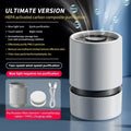 White simple-style desktop USB air purifier model EJ-JHQ101 with Type-C cable.