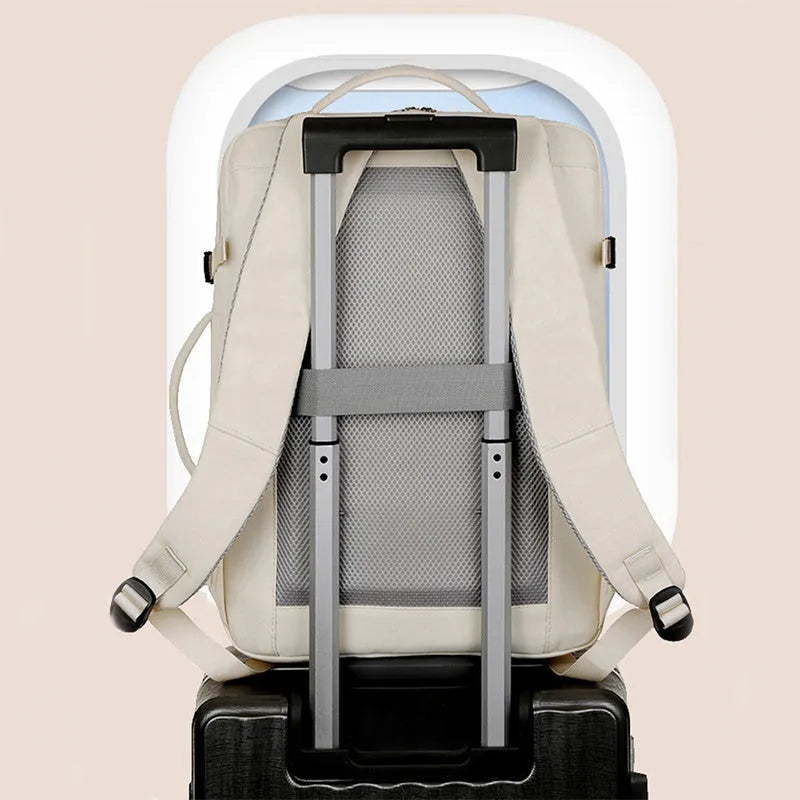 Large waterproof Oxford cloth backpack for 15.6 inch laptops, shown in multiple colours.