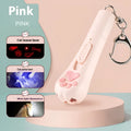 Funny cat charging toy pen light with self-stroke function in cream white, pink, or blue