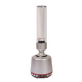 White silver Bluetooth speaker with LED candlelight night light showing modern simple design