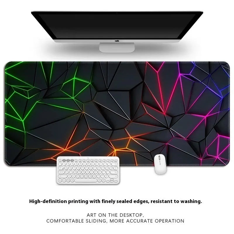 Natural rubber non-slip keyboard desk mat with thermal transfer pattern in multiple size and thickness options