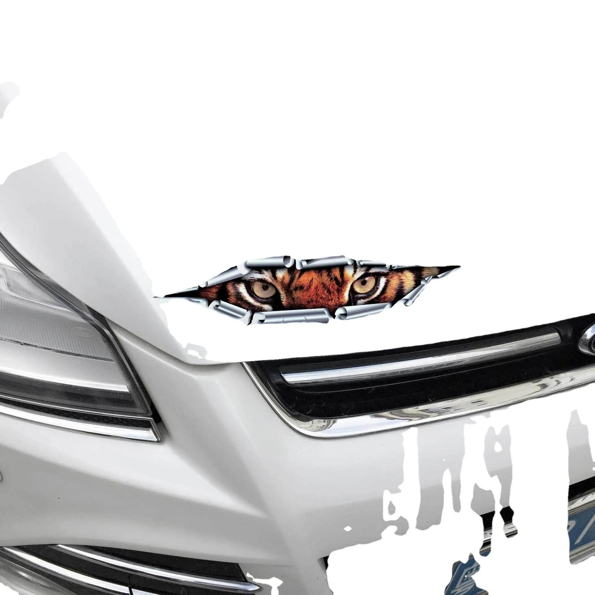 Tiger Eye Eagle Eye 3D car bumper sticker, 10x35 cm, HD transparent PVC adhesive.