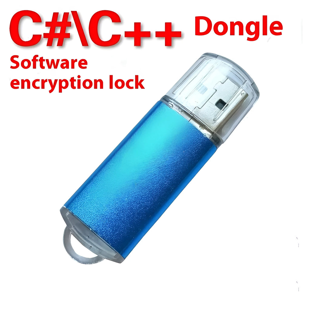 Software encryption lock USB dongle with metal housing showing colour options