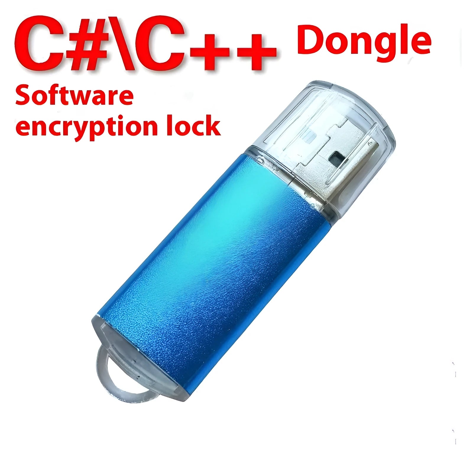 Software encryption lock USB dongle with metal housing showing colour options