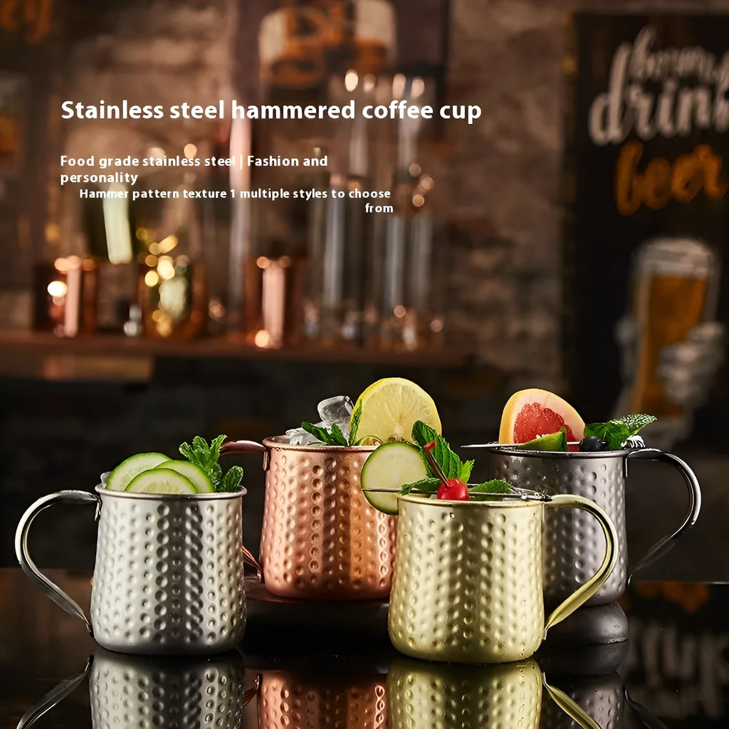 Stainless steel Moscow Mule cocktail cup with copper plating in multiple colour options