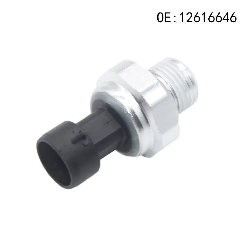 Silver metal automotive fuel pressure sensor with model numbers 12616646 12677836 D1846A