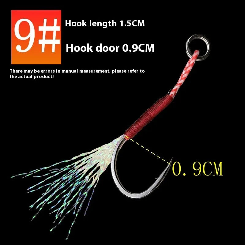 Bright wire iron plate single fishhook for sea fishing in sizes 9 through 14
