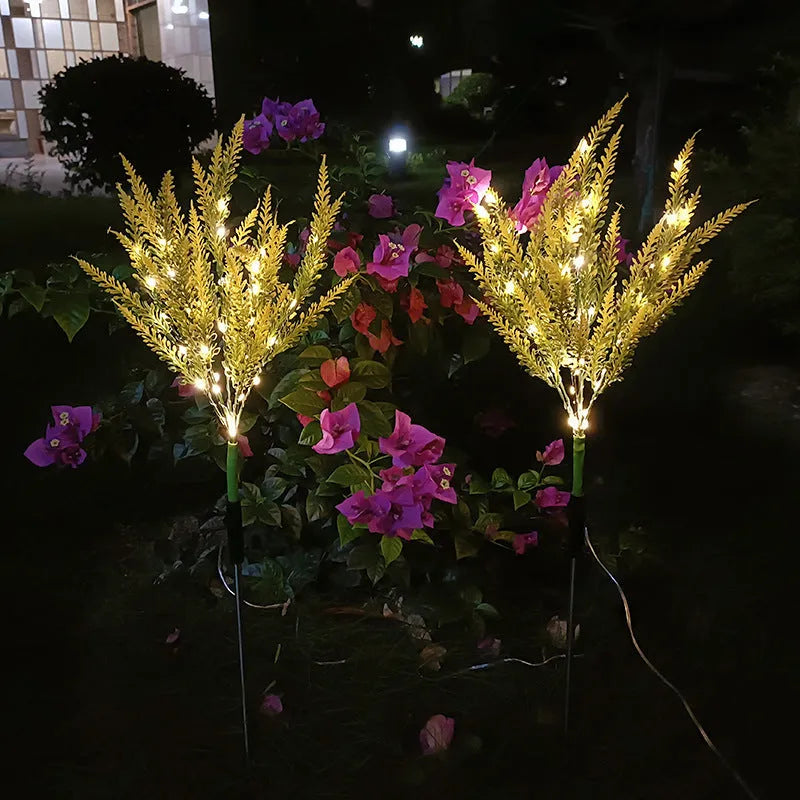 74cm solar garden light flower design with LED illumination in lavender colours