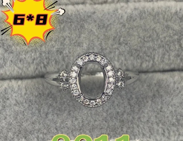 Oval open-mouth copper ring with a central 6x8mm five-pointed star stone ornament in Korean style.