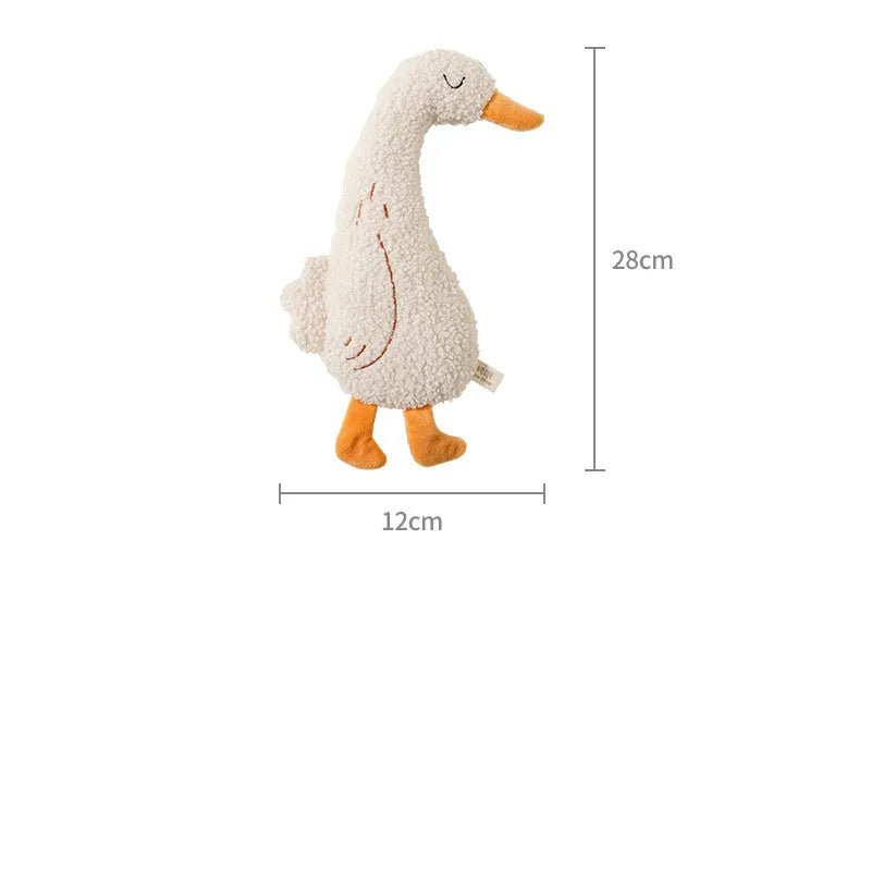 Cartoon plush dog chew toy in fox or duckling design with sound paper squeaker