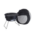 Small round folding ice stove barbecue grill with mesh, leg, and components for 1-2 people