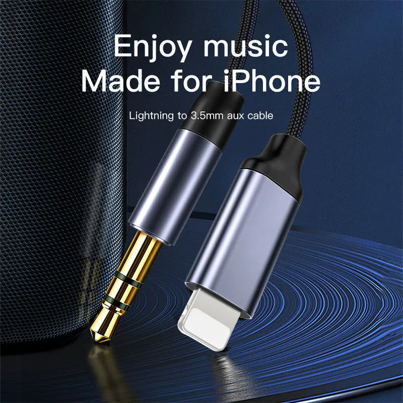 Nylon braided 3.5mm audio cable in silver and black colour options showing different length coils.