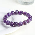 Natural feather amethyst crystal bracelet with Snow Mountain purple colour and geometric ruyi design